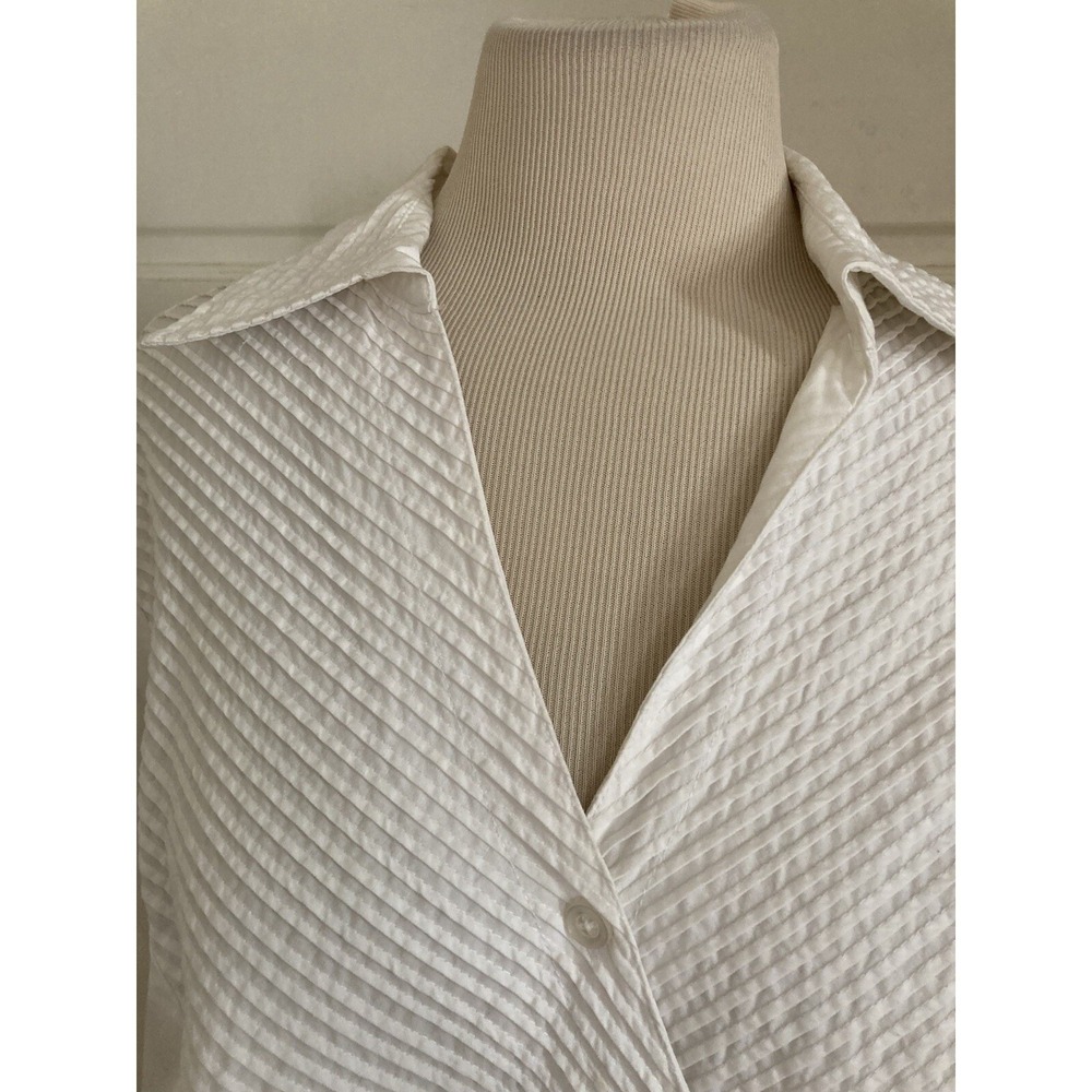 Cottagecore AUTOGRAPH  women white shirt size 1x plus curvy Long Sleeve career - Picture 2 of 10